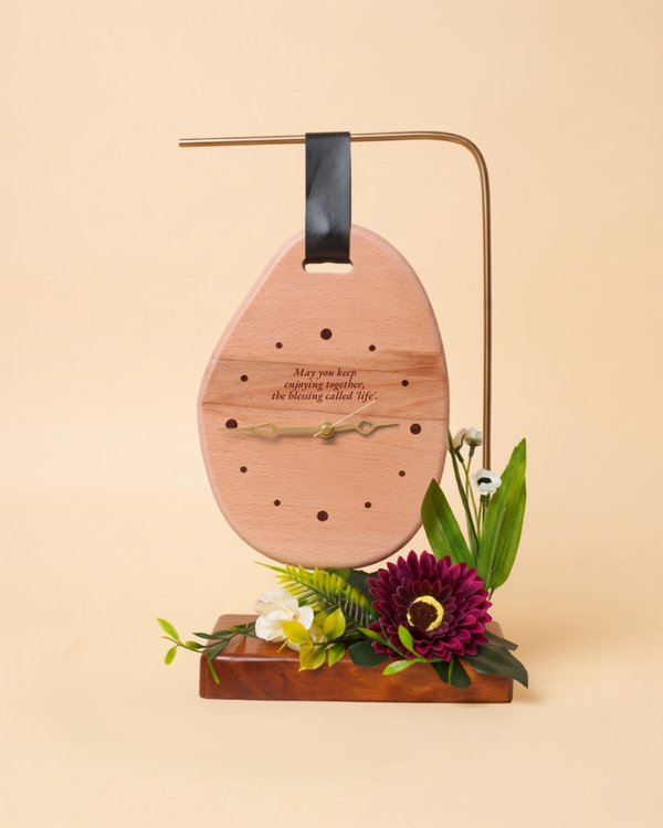 Handcrafted Floral Clock – Inspirational Gift for Home & Office