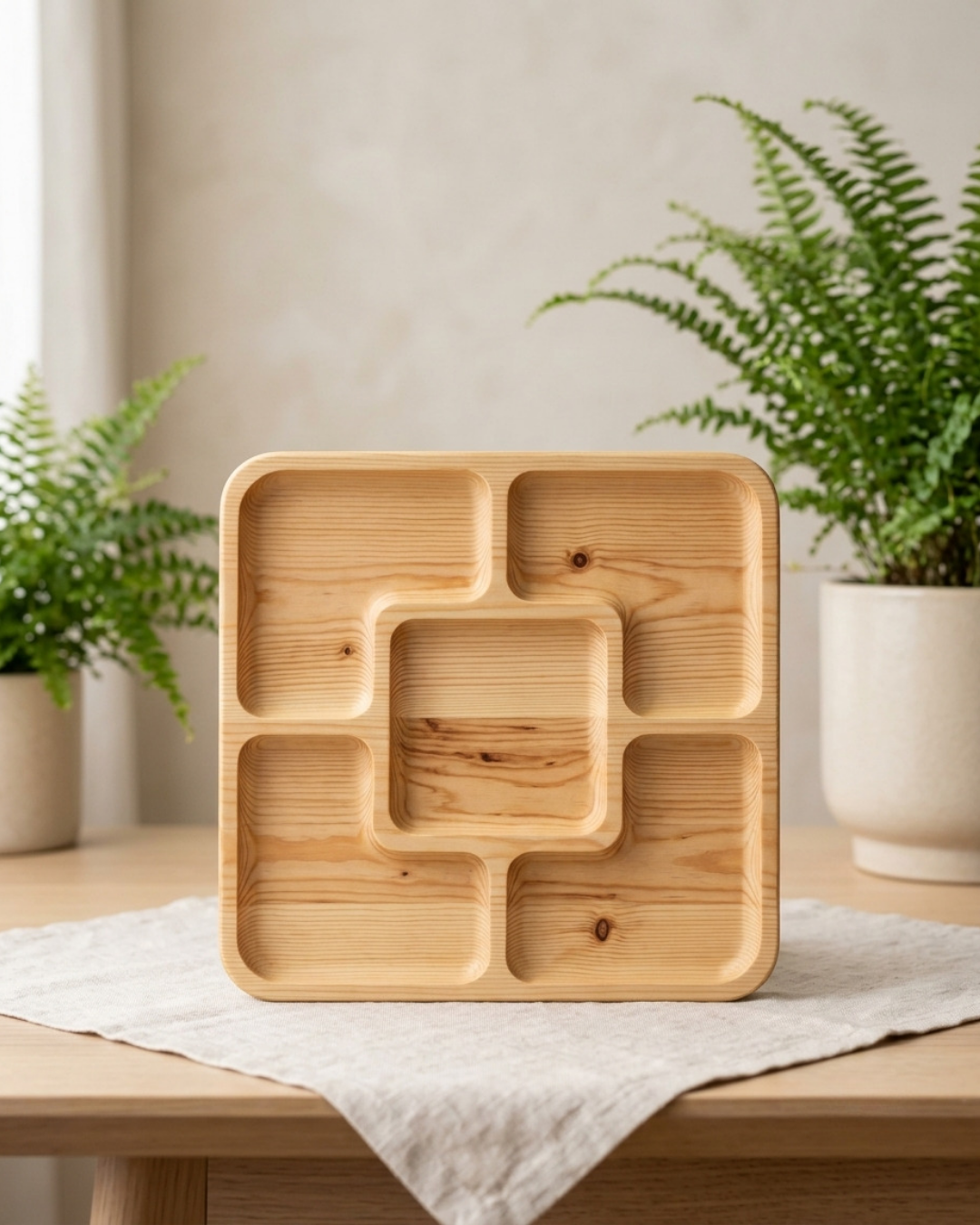 Square 5-Grid Tray