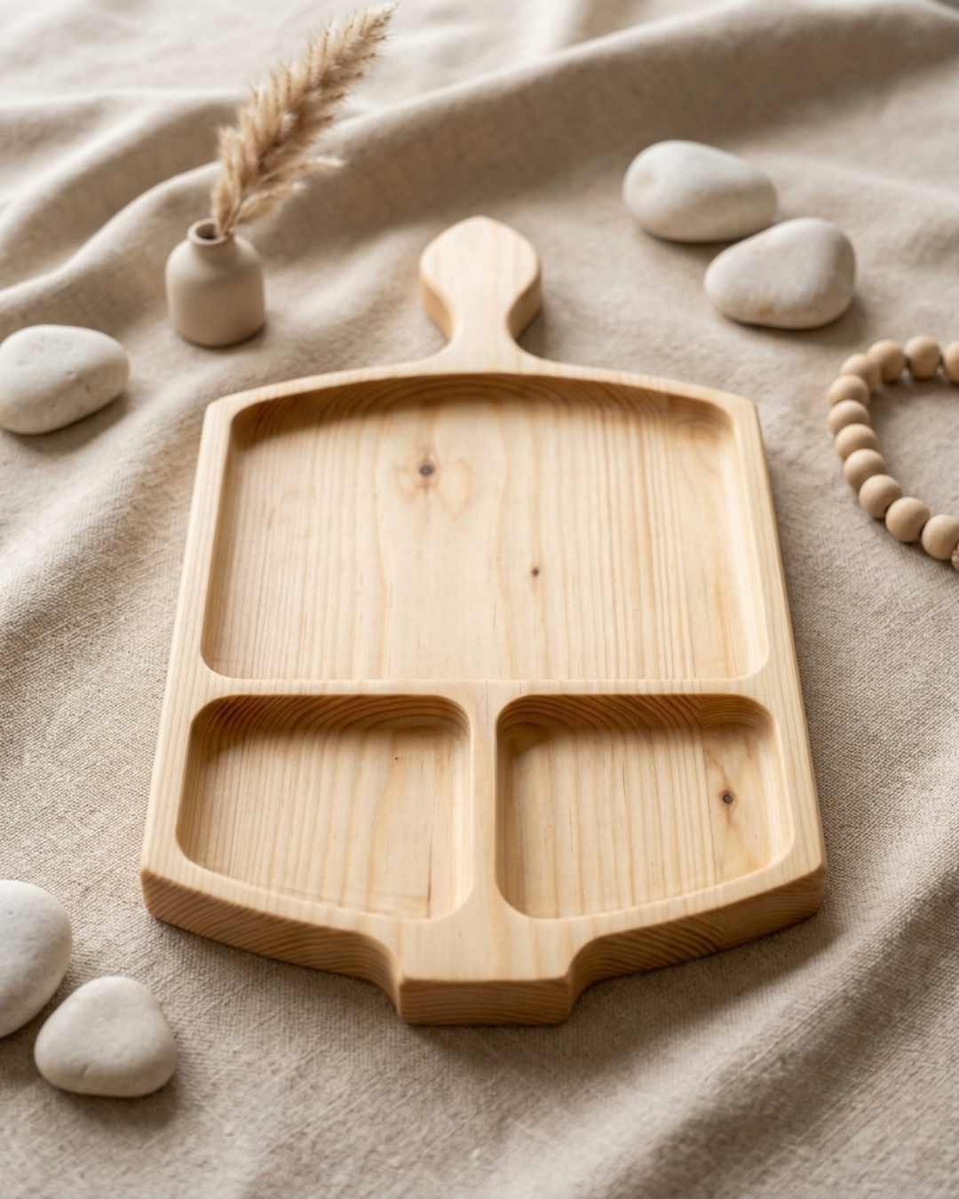 Handle 3-Section Platter