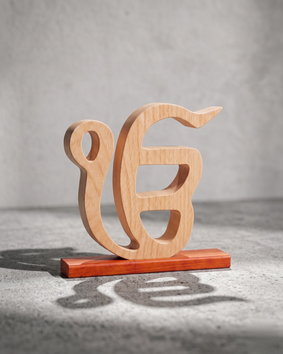Handcrafted Wooden Ik Onkar Sculpture – Spiritual Home Décor