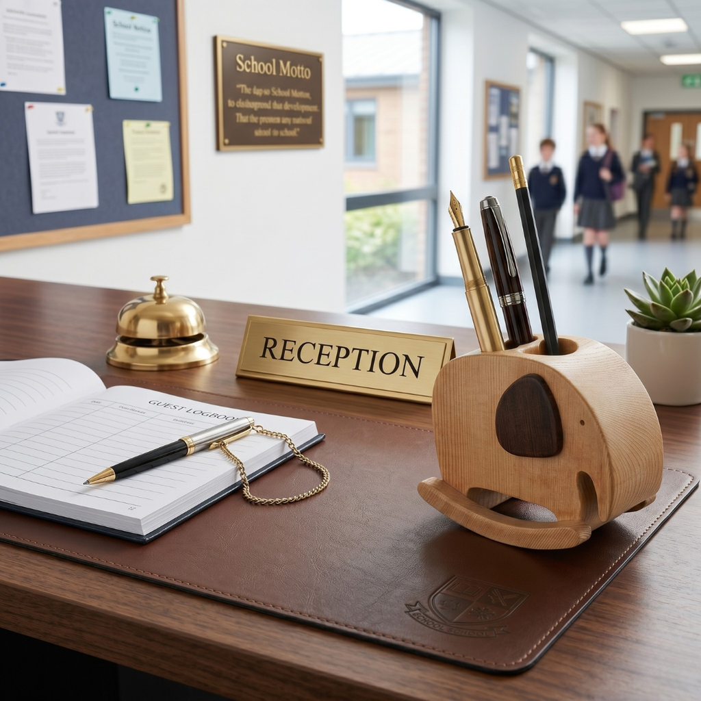 Elephant Pen Stand - Wooden Decor
